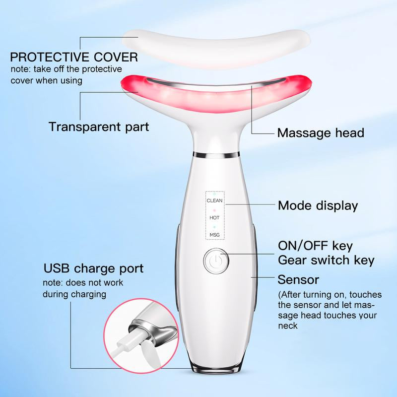 Neck Face Massager Tool, 3-In-1 Facial Massager, Face Sculpting Tool, Portable Face with Vibrating Massage