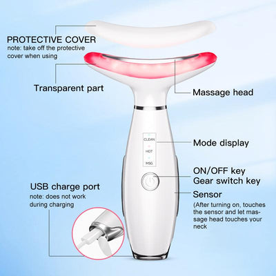 Neck Face Massager Tool, 3-In-1 Facial Massager, Face Sculpting Tool, Portable Face with Vibrating Massage